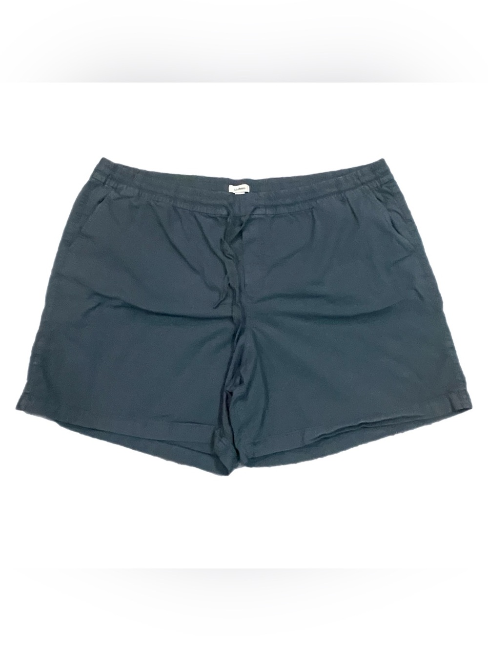 L.L.Bean Shorts Mens 3XL Dark Grey Blue Lakewashed Elastic Waist Pull On 3X Plus